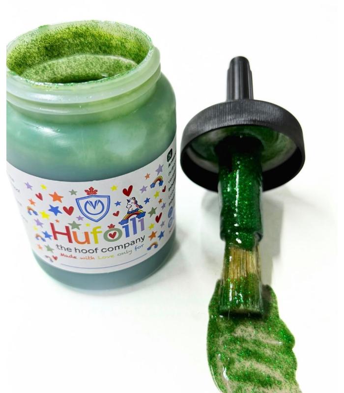 ACEITE PARA CASCOS PURPURINA VERDE 250ML